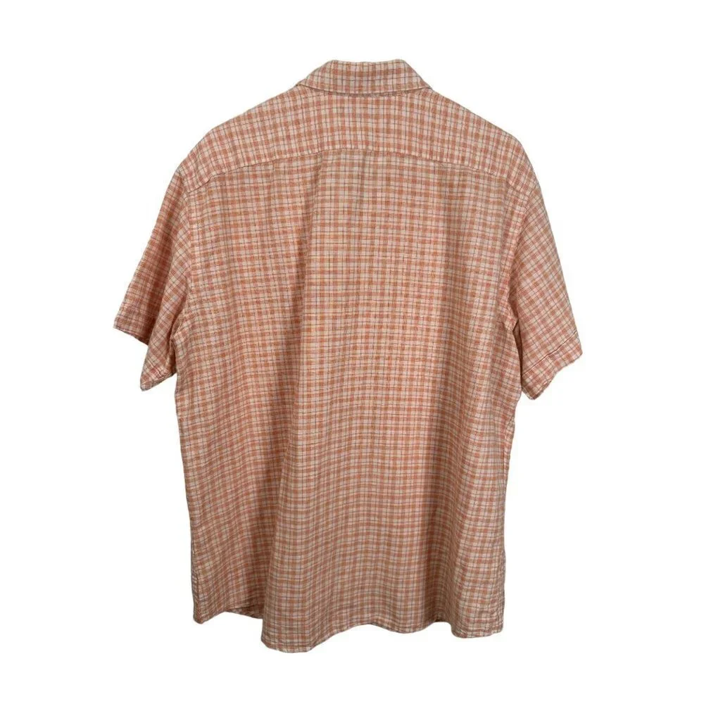 Banana Republic‎ orange checkered button up shirt, Size XL